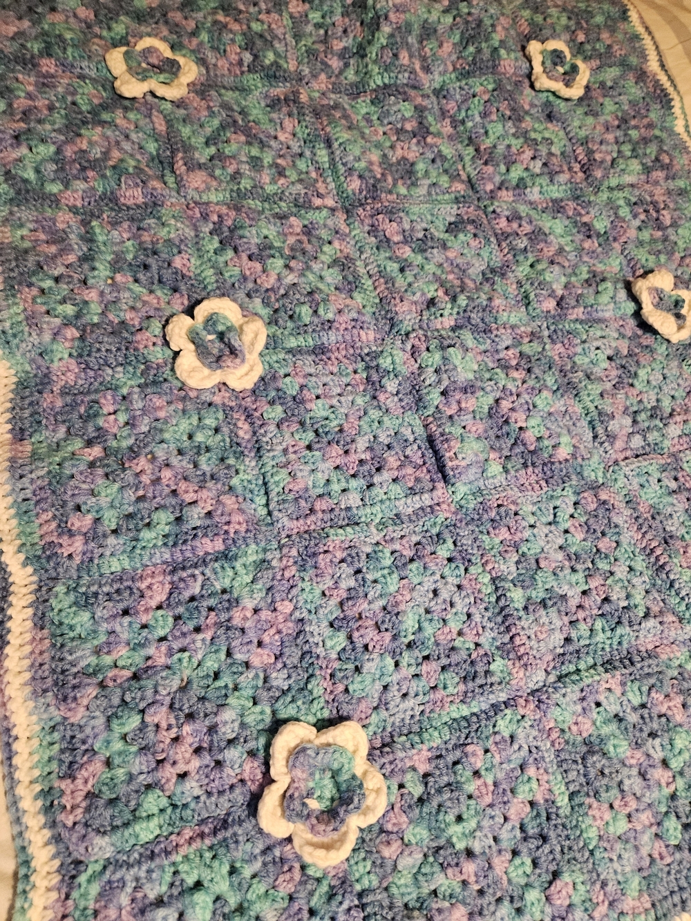 Purple & Blue Crochet Baby Blanket